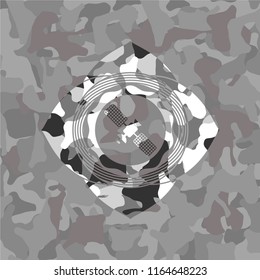 satelite icon on grey camouflaged texture