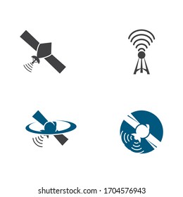 Conjunto de plantillas de diseño de ilustración vectorial de iconos de satélite
