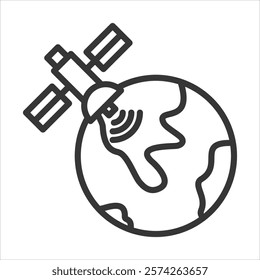 Satelite Icon Vector Illustration Outline