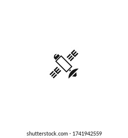 satelite logo icon design with simple line art style