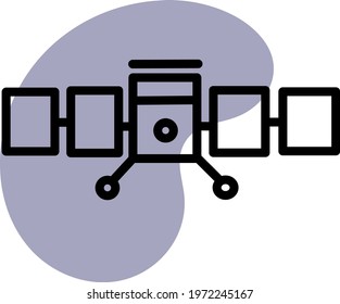 Satelite station, icon illustration, vector on white background