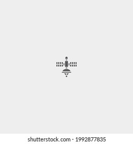 Signo de la ilustración del icono del vector del satélite