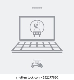 Satellitar system for car - Computer application - Vector flat icon