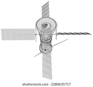 Satellite. 3d satellite vector illustration. Wireless satellite technology.