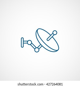 Satellite Antenna Blue Icon On White Background