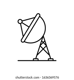 Satellite antenna or dish icon. Thin line. Flat.