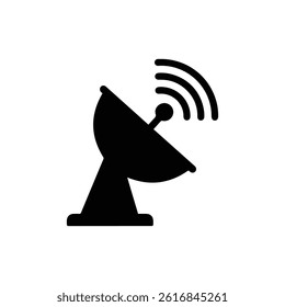 Satellite Antenna Emitting WiFi Icon with Black Design