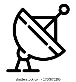 Satellite Antenna Flat Icon Isolated On White Background
