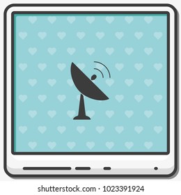 Satellite antenna flat vector icon.