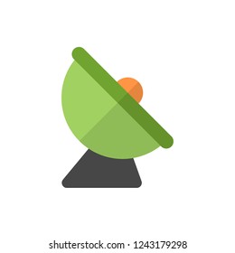 satellite antenna flat vector icon