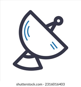 Satellitenantenne Symbol. Antennensymbol anzeigen. Vektorgrafik und Glyphe