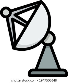 Satellite Antenna Icon. Editable Bold Outline With Color Fill Design. Vector Illustration.