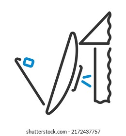 Satellite Antenna Icon. Editable Bold Outline With Color Fill Design. Vector Illustration.