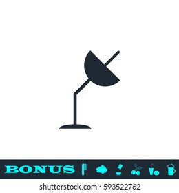 Satellite antenna icon flat. Black pictogram on white background. Vector illustration symbol and bonus button
