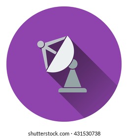 Satellite antenna icon. Flat design. Vector illustration.