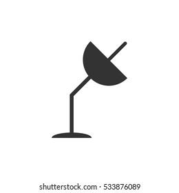 Satellite antenna icon flat. Illustration isolated on white background. Vector grey sign symbol