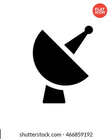 Satellite antenna Icon Flat Style Isolated Vector Illustration
