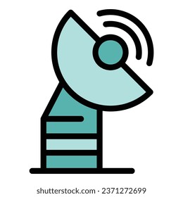 Satellite antenna icon outline vector. Online security. Private internet color flat
