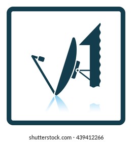 Satellite antenna icon. Shadow reflection design. Vector illustration.