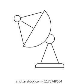 Satellite antenna icon. Thin line design. Vector illustration.