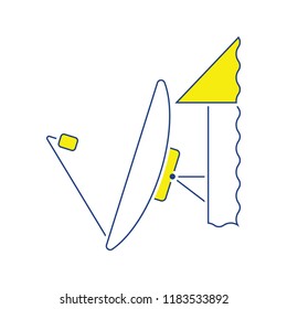 Satellite antenna icon. Thin line design. Vector illustration.