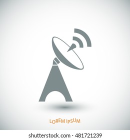 Satellite antenna icon, vector best flat icon, EPS