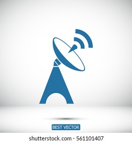 Satellite antenna icon, vector best flat icon, EPS