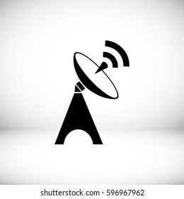 Satellite antenna icon, vector best flat icon, EPS