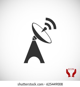 Satellite antenna icon, vector best flat icon, EPS