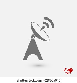 Satellite antenna icon, vector best flat icon, EPS