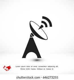 Satellite antenna icon, vector best flat icon, EPS