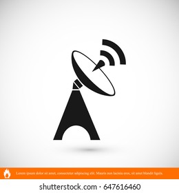 Satellite antenna icon, vector best flat icon, EPS