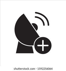 Satellite antenna icon vector flat style black color