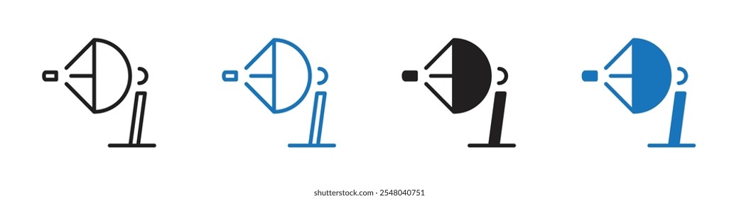 Satellite antenna icon Vector set outline