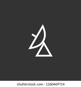 satellite antenna icon vector. satellite antenna sign on black background. satellite antenna icon for web and app