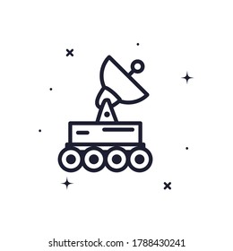 satellite antenna line style icon of Space futuristic cosmos and universe theme Vector illustration