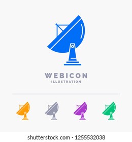 satellite, antenna, radar, space, dish 5 Color Glyph Web Icon Template isolated on white. Vector illustration