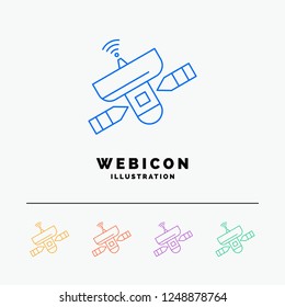 satellite, antenna, radar, space, Signal 5 Color Line Web Icon Template isolated on white. Vector illustration