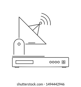 Satellite Antenna With Set Up Box. 