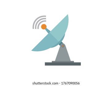 Satellite antenna. Simple flat illustration