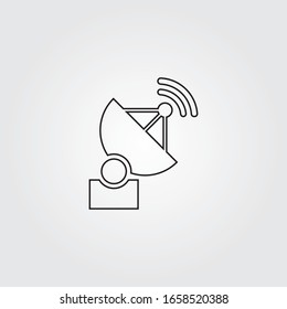 Satellite Antenna simple icon in flat style. vector illustration