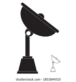 Icono simple de antena satelital en un fondo blanco claro 