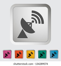 Satellite antenna. Single icon. Vector illustration.