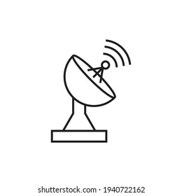 Satellite antenna tower icon in flat style