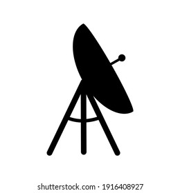 Satellite antenna vector icon - black illustration