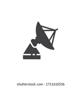 Satellitenantenne Vektorillustration Symbol. volles Flachzeichen für mobiles Konzept und Webdesign. Parabola Satelliten Antenna Glyph Symbol. Symbol, Logo-Abbildung. Vektorillustration-Grafiken