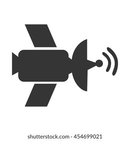 Satellite Antenna Waves, Isolated Flat Icon Design