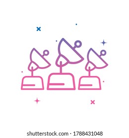 satellite antennas gradient style icon of Space futuristic cosmos and universe theme Vector illustration