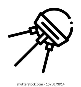 Satellite With Antennas Icon Vector. Outline Satellite With Antennas Sign. Isolated Contour Symbol Illustration