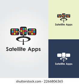 Satellite App  Loge Design Vector